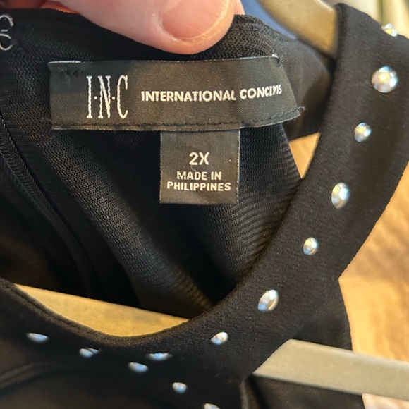 INC Womens Plus Studded Halter Jumpsuit - Deep Black - 2X - Picture 5 of 15